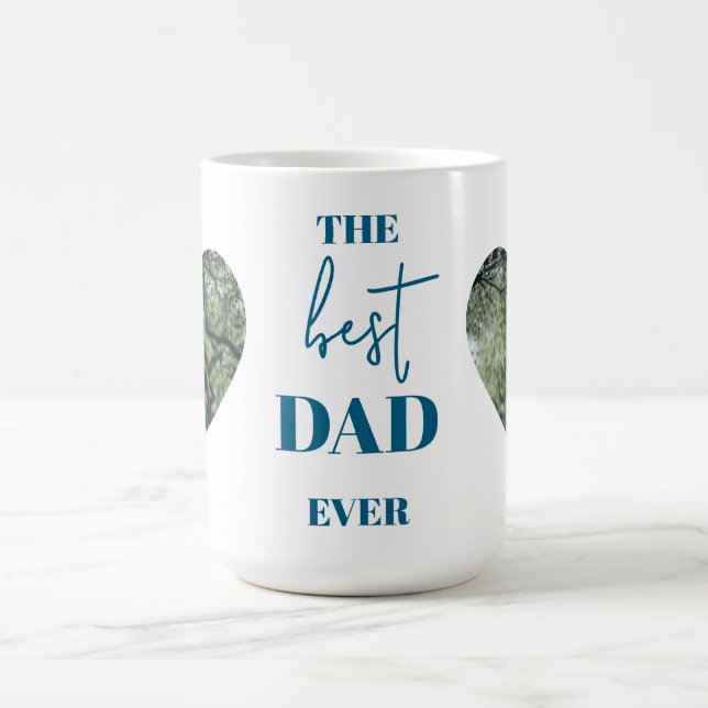Bester Vater je Geschenk mit Herz-Fotos Kaffeetasse (Mittel)