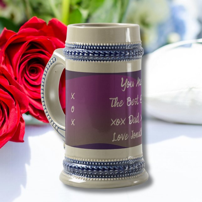 Bester Vater je Geschenk Skriptname Rustic Classic Bierglas (Best Dad Ever Gift Script Name Rustic Classic Cool Beer Stein.)