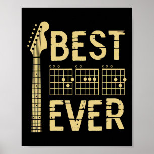 Bester Vater je Gitarre Chord Gitarrist Vater Väte Poster