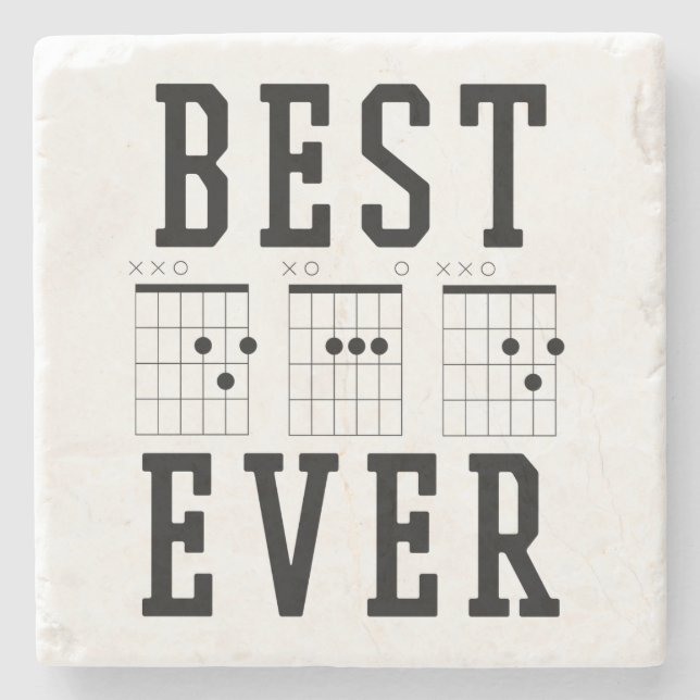 Bester Vater je Gitarrenakkorde | Geschenk des Vat Steinuntersetzer (Vorderseite)
