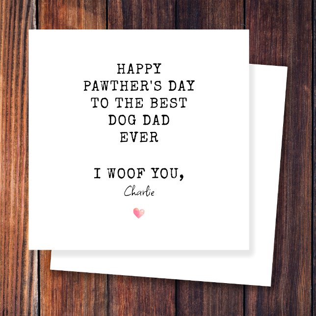 Bester Vater je glücklicher Pawther's Day vom Hund Karte (Von Creator hochgeladen)