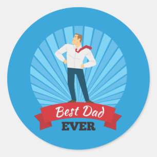Bester Vater je glücklicher Vater Tag Aufkleber