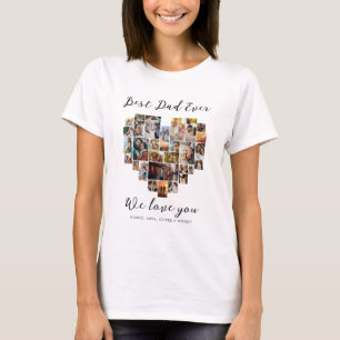 Bester Vater je glücklicher Vater Tag Herz Foto Co T-Shirt