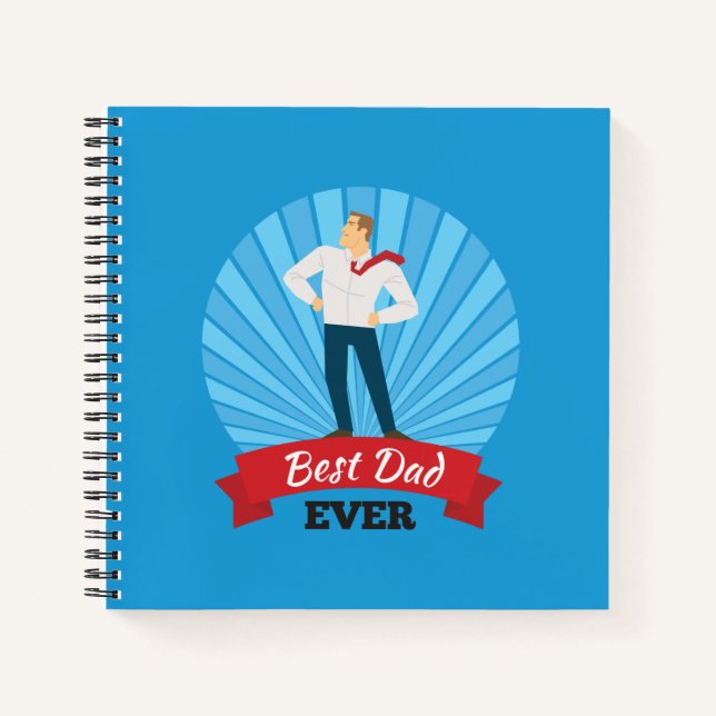 Bester Vater je glücklicher Vater Tag | Notebook Notizbuch (Vorderseite)