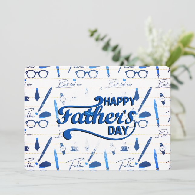 Bester Vater je, glücklicher Vatertag Einladung (Stehend Vorderseite)