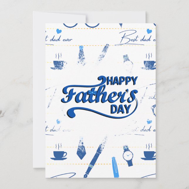 Bester Vater je, glücklicher Vatertag Einladung (Vorderseite)