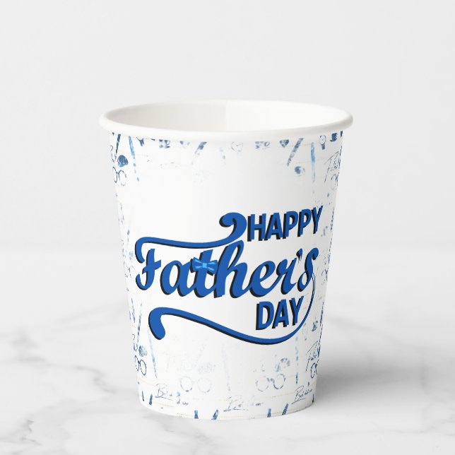 Bester Vater je, glücklicher Vatertag Pappbecher (Links)
