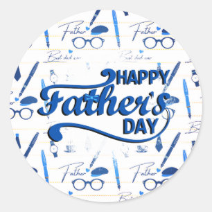 Bester Vater je, glücklicher Vatertag Runder Aufkleber