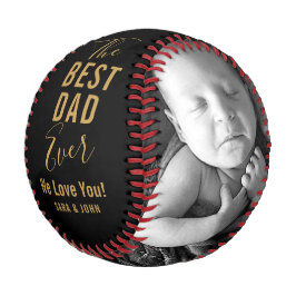Bester Vater je Gold Black Baby 2 Fotos Name Baseball
