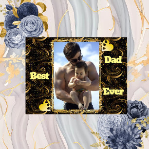 Bester Vater je Gold Moderne Kalligrafie Schwarze  Fleecedecke