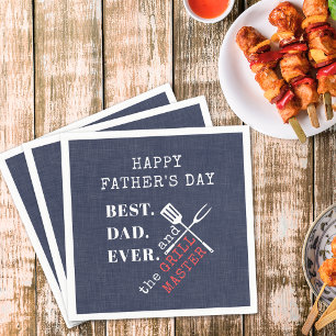 Bester Vater je Grill Meistertag Serviette