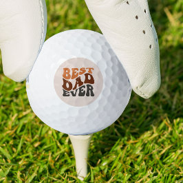 Bester Vater je Groovy Retro Typografie Golfball