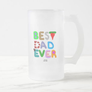 Bester Vater je große Mattierte Glass-Tasse Mattglas Bierglas