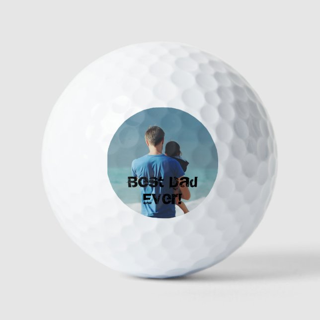 Bester Vater je Grunge Foto Golfball (Vorderseite)