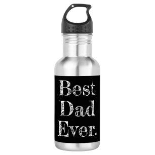 Bester Vater je handgezeichnete Typografie Schwarz Edelstahlflasche