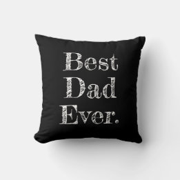 Bester Vater je handgezeichnete Typografie Schwarz Kissen