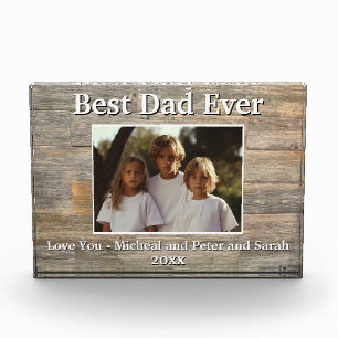 Bester Vater je helle Holzkornvorlage Fotoblock