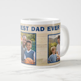 Bester Vater je Holz 3 Foto Collage Vater Jumbo-Tasse