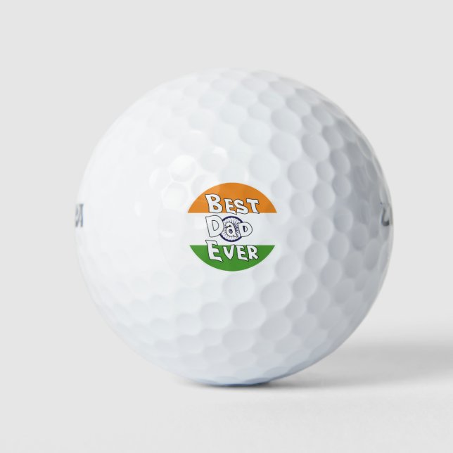 Bester Vater je Indische Flagge Golfball (Vorderseite)