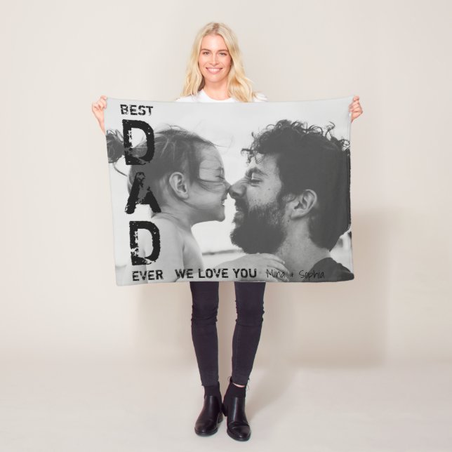 Bester Vater je Individuelle Name Foto Cooler Vate Fleecedecke (Beispiel)