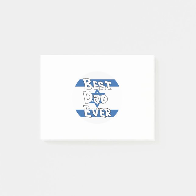 Bester Vater je Israel Flagge Post-it Klebezettel (Vorderseite)