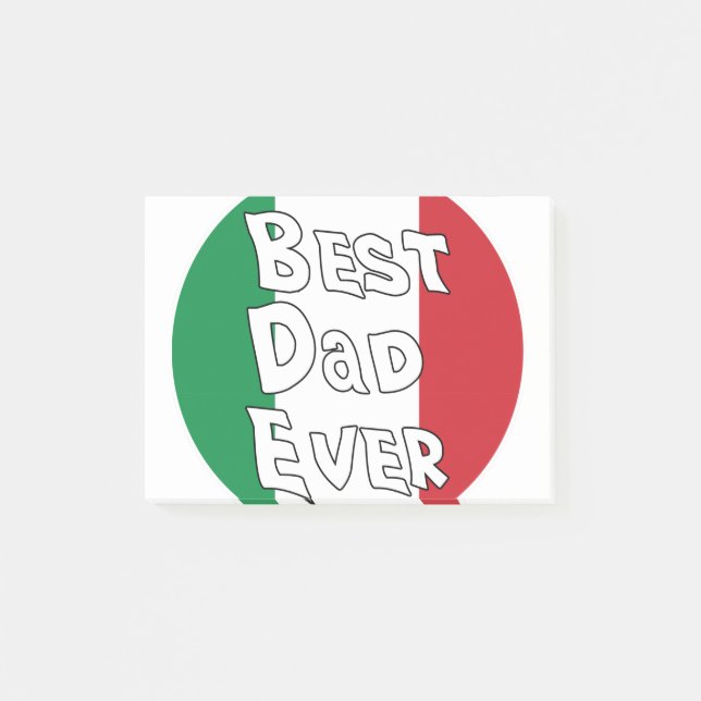 Bester Vater je Italienische Flagge Post-it Klebezettel (Vorderseite)