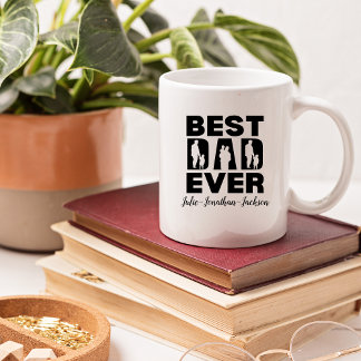 Bester Vater je Kid Silhouette Personalisiert Kaffeetasse