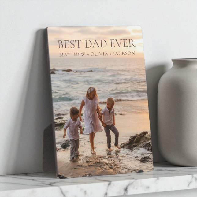 Bester Vater je Kind ernennt Personalisiertes mode Fotoplatte (Best Dad Ever Kids Names Personalized Modern Photo Plaque)