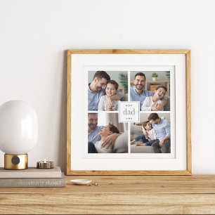 Bester Vater je Kind FotoCollage Print Poster