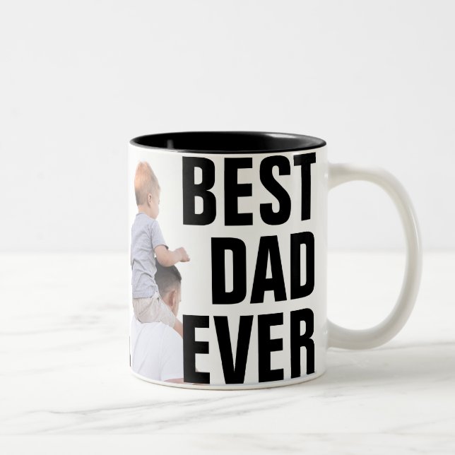 Bester Vater je kundenspezifische Foto-Tasse Zweifarbige Tasse (Rechts)