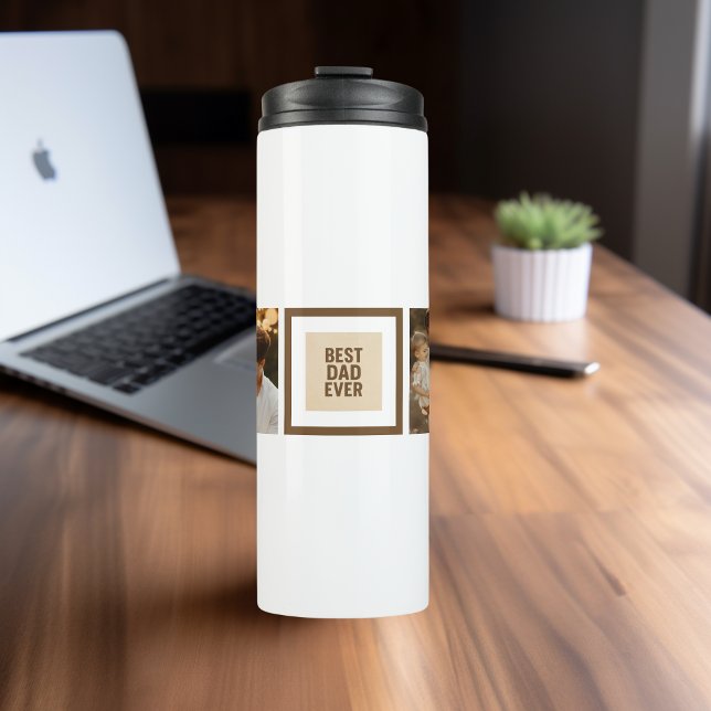 Bester Vater je | Kundenspezifisches Foto-Geschenk Thermosbecher (Von Creator hochgeladen)