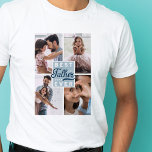 Bester Vater je kundenspezifisches Vierer-Foto-Fam T-Shirt<br><div class="desc">Zeigen Sie Ihrem phantastischen Vater, wie wunderbar er ist mit unserem maßgeschneiderten Foto-Collage-T - Shirt "Bester Vater aller Zeiten". Das Design ist mit "Best Vater Ever" in einem lustigen stylischen typografischen Design in marineblau & hellblau entworfen. Individuell mit einem Jahr, zusammen mit vier eigenen Fotos. Es schafft ein wirklich einzigartiges...</div>