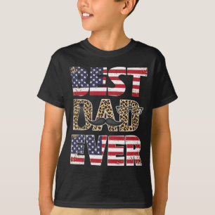 Bester Vater je Leopard Karierter Vater Papa T-Shirt