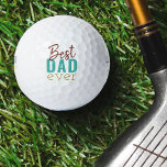 Bester Vater je Mehrfarben-Typografie Golfball<br><div class="desc">Golfbälle des Vaters für den besten Vater aller Zeiten. Dieses stilvolle Typografie-Design hat eine Farbpalette aus rostbraunem,  aquamarinem und gelbem Gold. Ein liebliches Dankeschön für Papa zu jeder Jahreszeit.</div>