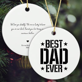 Bester Vater je mit Personalisierter Botschaft Wei Keramik Ornament