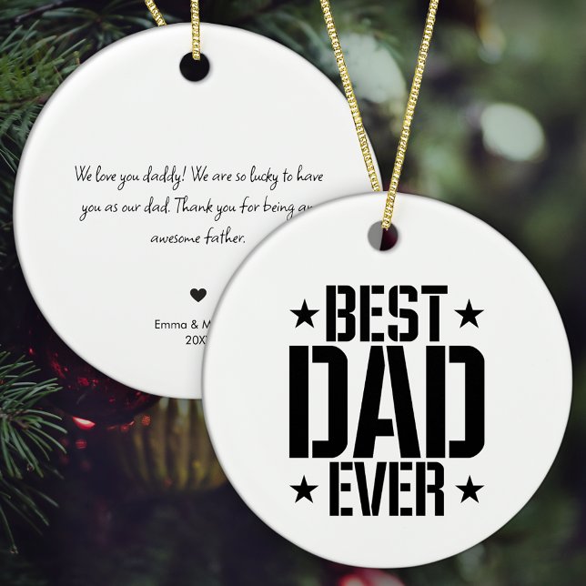 Bester Vater je mit Personalisierter Botschaft Wei Keramik Ornament (Add a personalized message to the very special father in your life!)