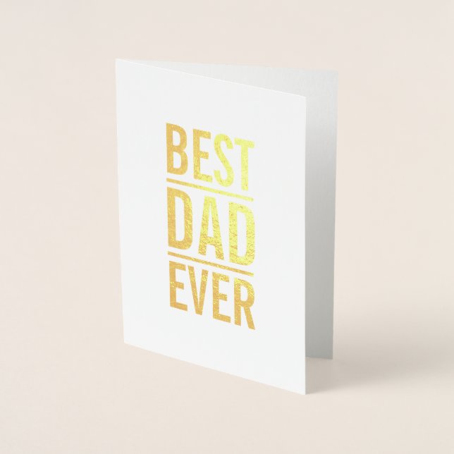 Bester Vater je | Modern Bold Typografy Gold Folienkarte (Vorderseite)