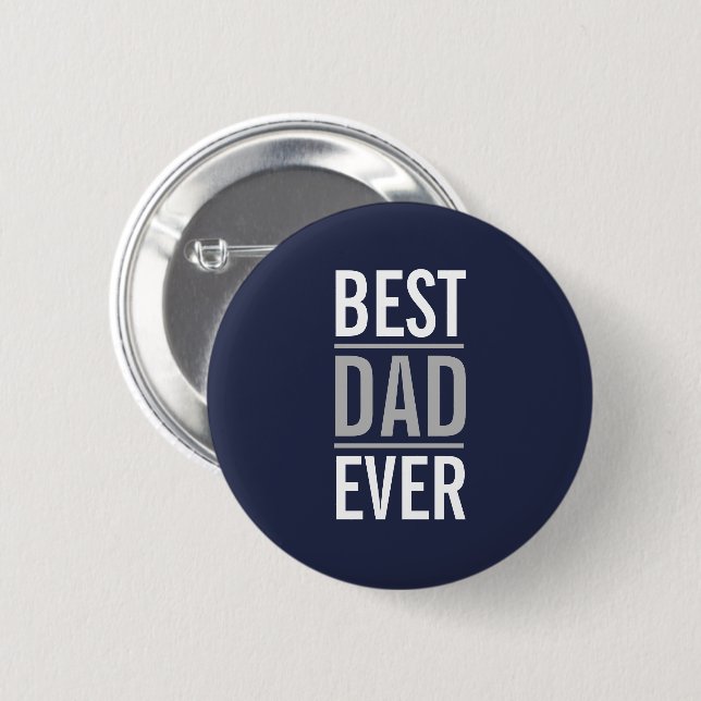 Bester Vater je | Modern Navy Blue Button (Vorne & Hinten)