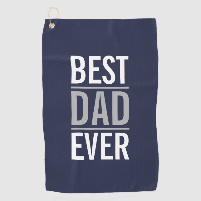 Bester Vater je | Modern Navy Blue Golf Handtuch (Vorderseite)