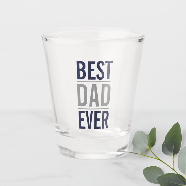 Bester Vater je | Modern Navy Blue Schnapsglas (Von Creator hochgeladen)