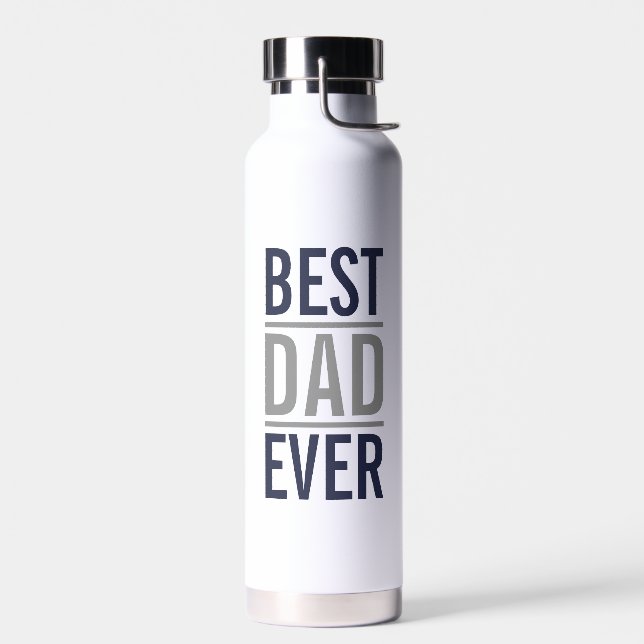 Bester Vater je | Modern Navy Blue Trinkflasche (Links)