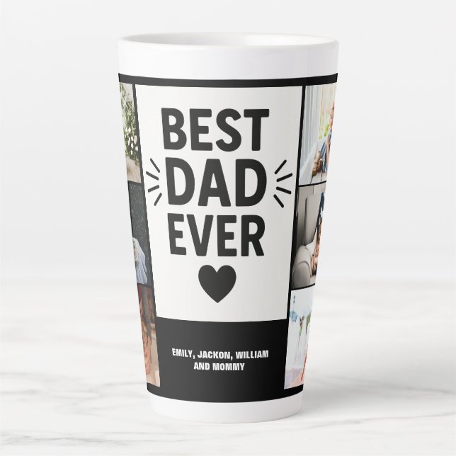Bester Vater je Moderne 6 Fotomaterial Milchtasse (Vorderseite)
