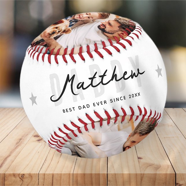 Bester Vater je Moderne Athletik 3 Foto Vatertag Baseball (Von Creator hochgeladen)