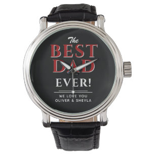 Bester Vater je Moderne Schwarze Typografie Vater Armbanduhr