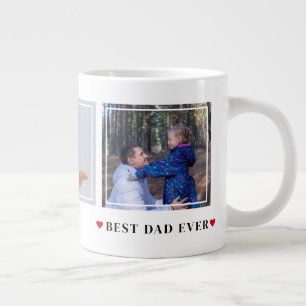 Bester Vater je Moderne Typografie 3 Foto Herz Jumbo-Tasse