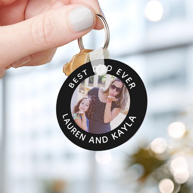 Bester Vater je | Moderner Minimaler Foto Vater Co Schlüsselanhänger (Von Creator hochgeladen)