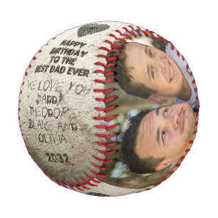 Bester Vater je Modernes 2Foto Collage Happy Birth Baseball