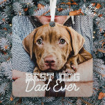 Bester Vater je Modernes, benutzerdefiniertes Foto Ornament Aus Metall<br><div class="desc">Dieses einfache und klassische Design besteht aus Serifentypografie und fügt ein benutzerdefiniertes Foto hinzu</div>