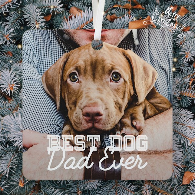 Bester Vater je Modernes, benutzerdefiniertes Foto Ornament Aus Metall (Von Creator hochgeladen)