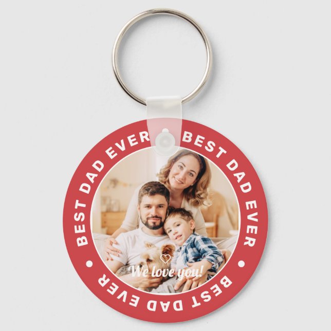 Bester Vater je Modernes, benutzerfreundliches Fot Schlüsselanhänger (Vorderseite)